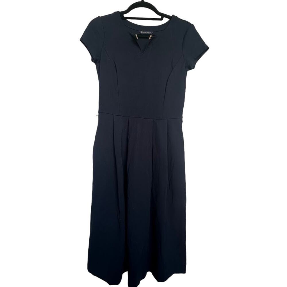 Brooks Brothers Navy A-Line Work Midi Dress Size 2